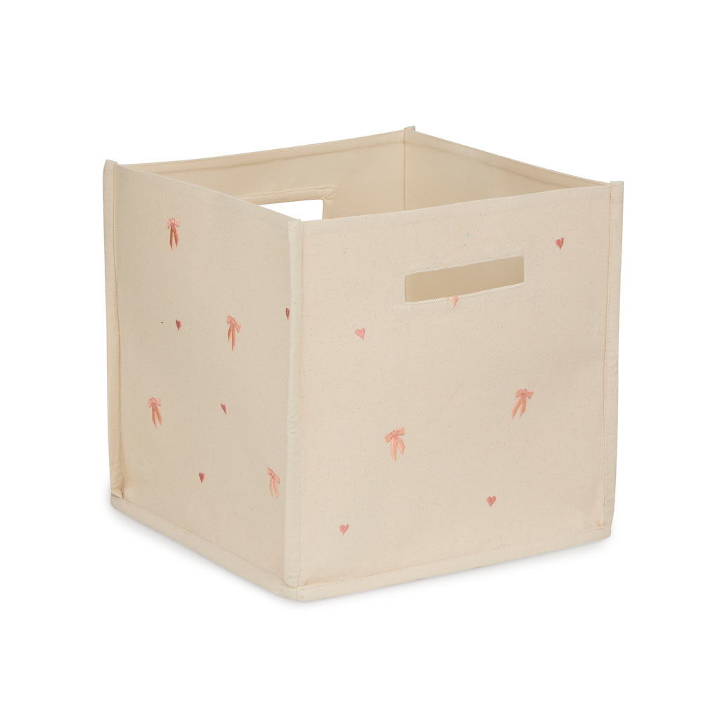 Opbevaringskurv canvas - GOTS - Bows