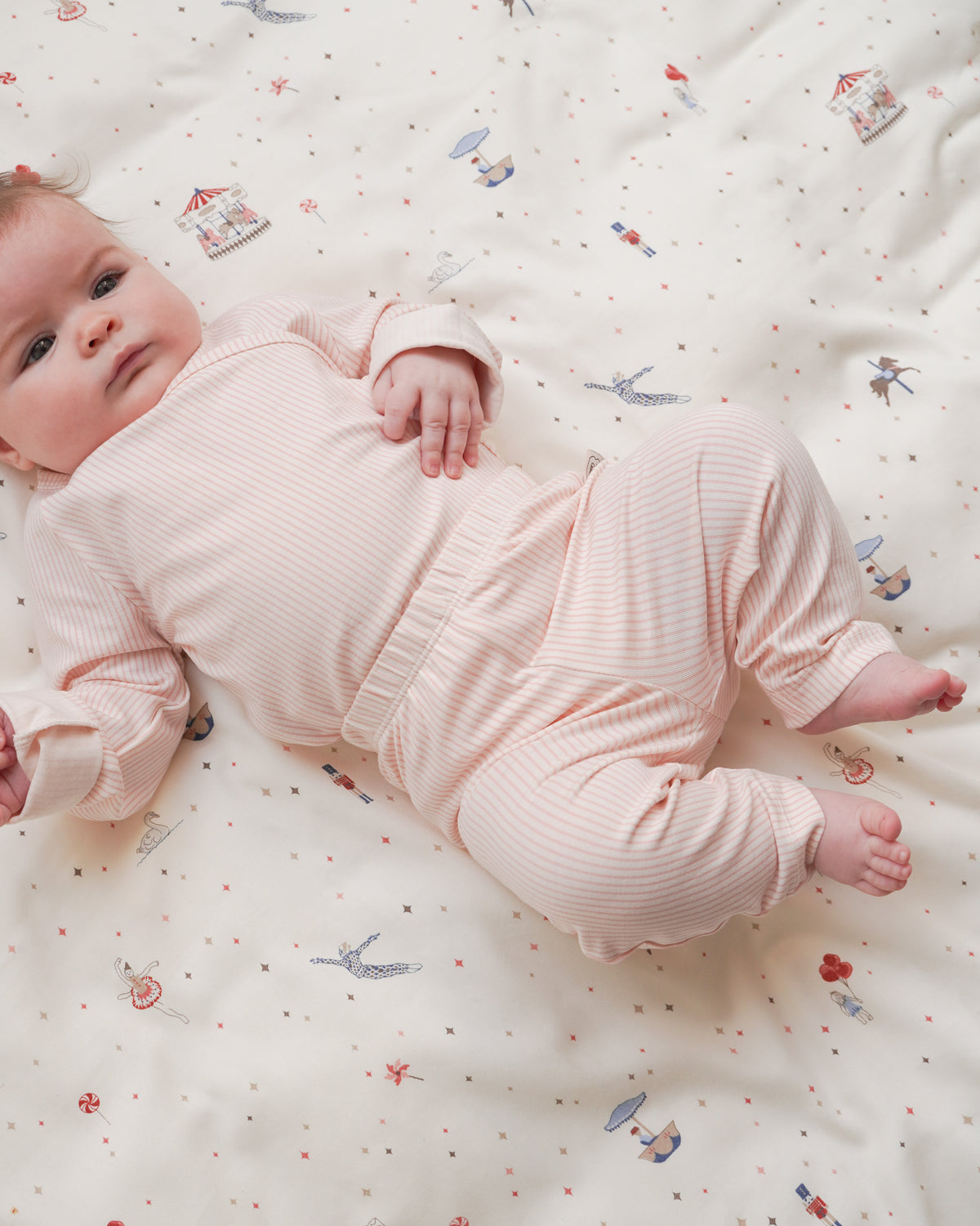 Slå-om Body Milla, 56 cm - GOTS - Classic Stripes Rose