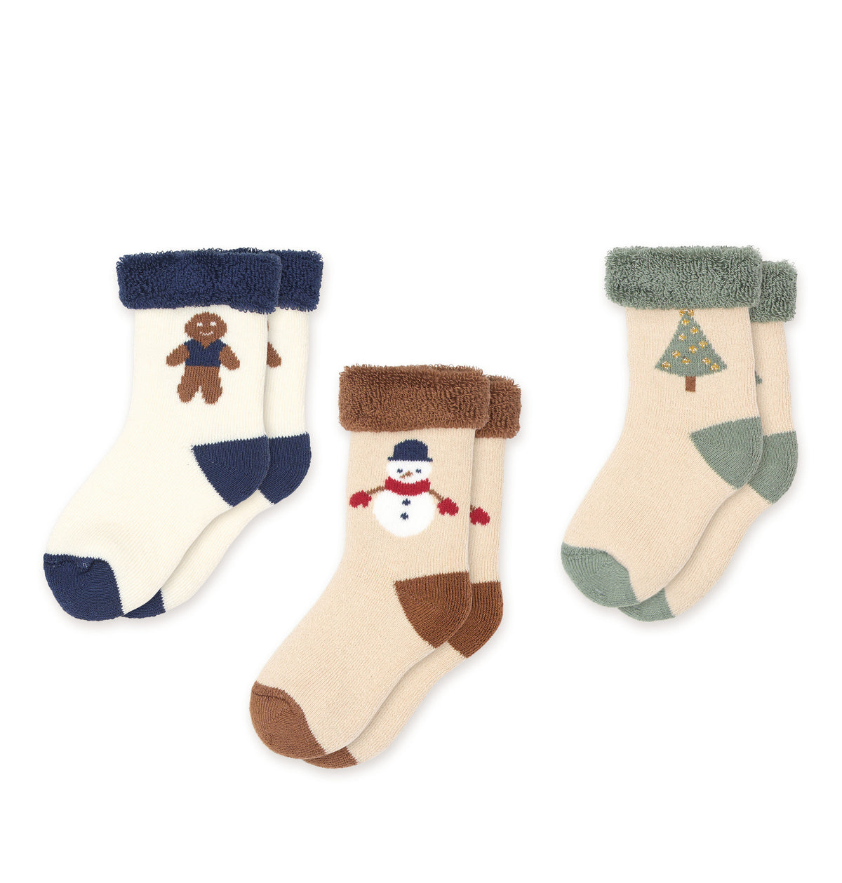 Frottéstrømper Safi, 3-pack - Snowman