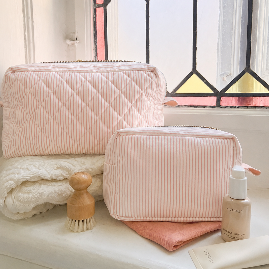 Toilettaske - OCS - Classic Stripes Rose