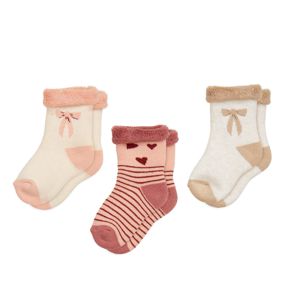 Frottéstrømper Safi, 3-pack - Bows