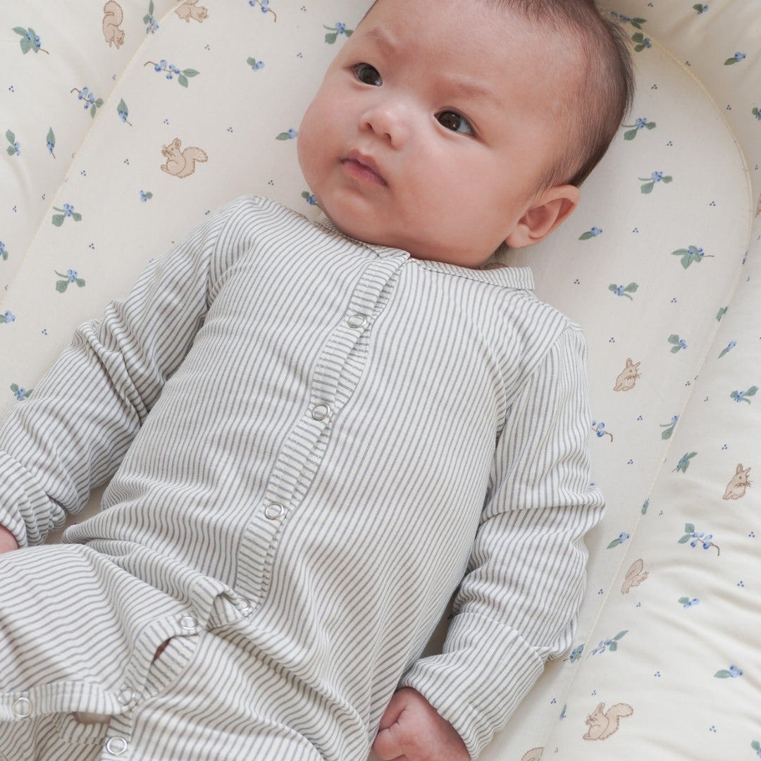 Baby Heldragt Ellinor, 56 cm - GOTS - Classic Stripes Blue