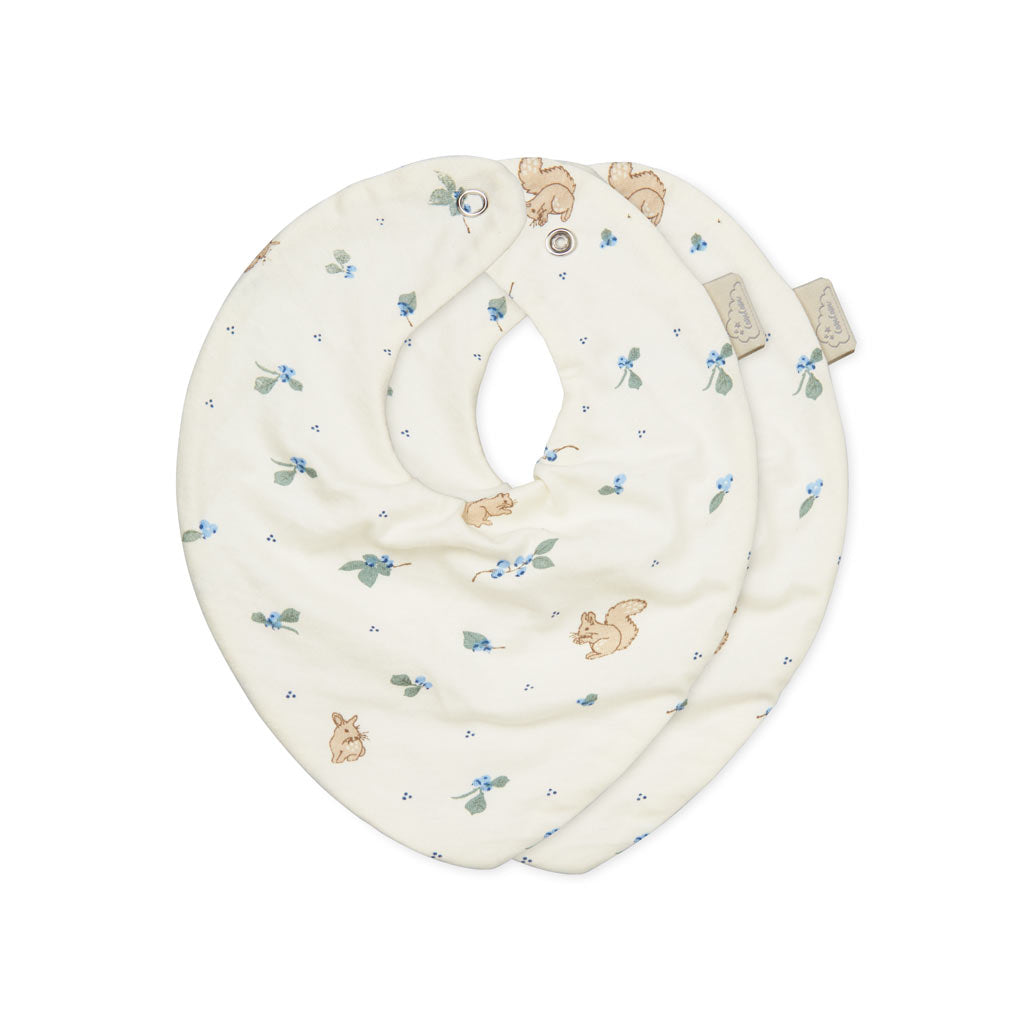 Bandana Savlesmæk, 2-pak - GOTS - Blueberries