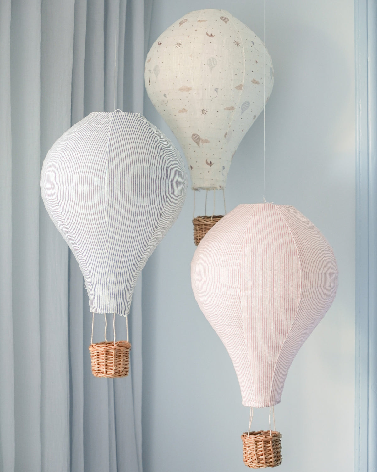 Lampeskærm, Luftballon - Classic Stripes Blue