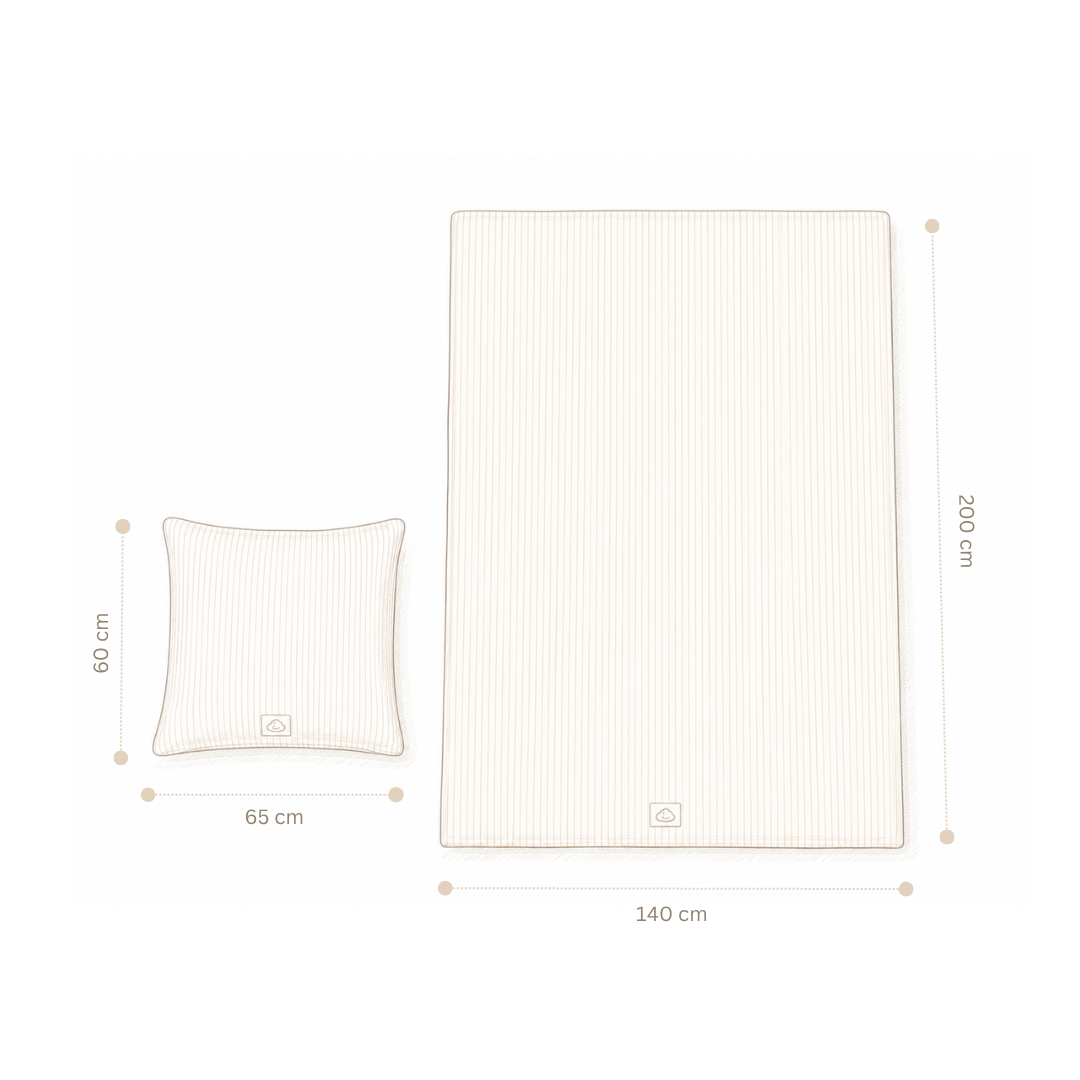 Sengetøj, Voksen, 140x200cm - GOTS - Classic Stripes Rose