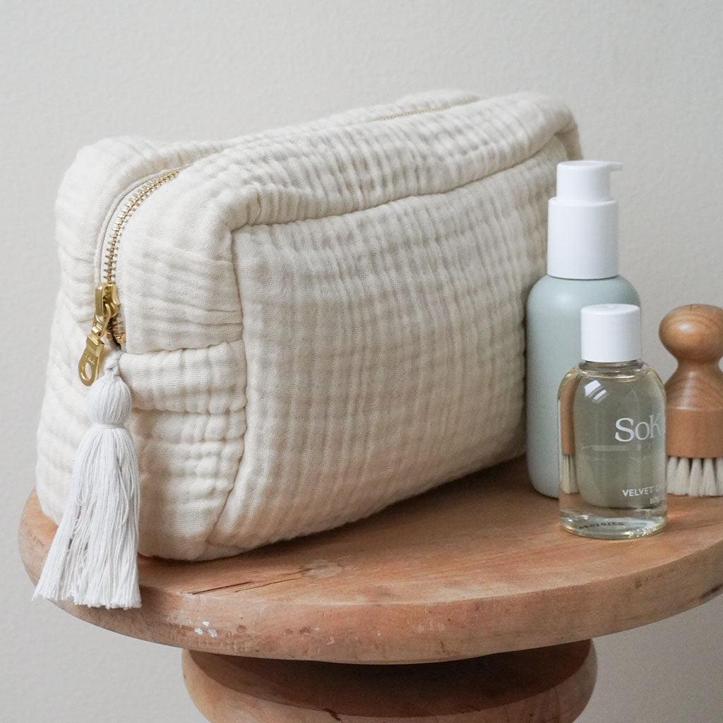 Muslin Toilettaske - OCS - Antique White