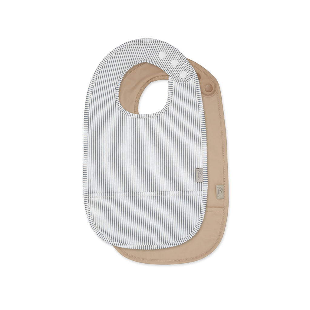 Hagesmække med lomme,  2-pack - Classic Stripes Blue
